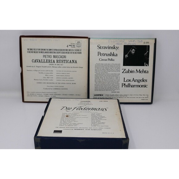 Cavalleria Rvsticana Zubin Mehta LA Die Fledermaus 4 Track Reel to Reel Tapes - Picture 12 of 12